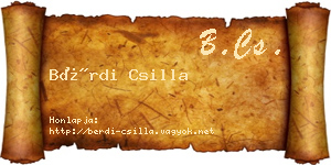 Bérdi Csilla névjegykártya